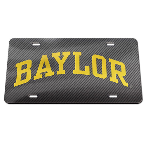 Baylor Bears Carbon Fiber Acrylic License Plate