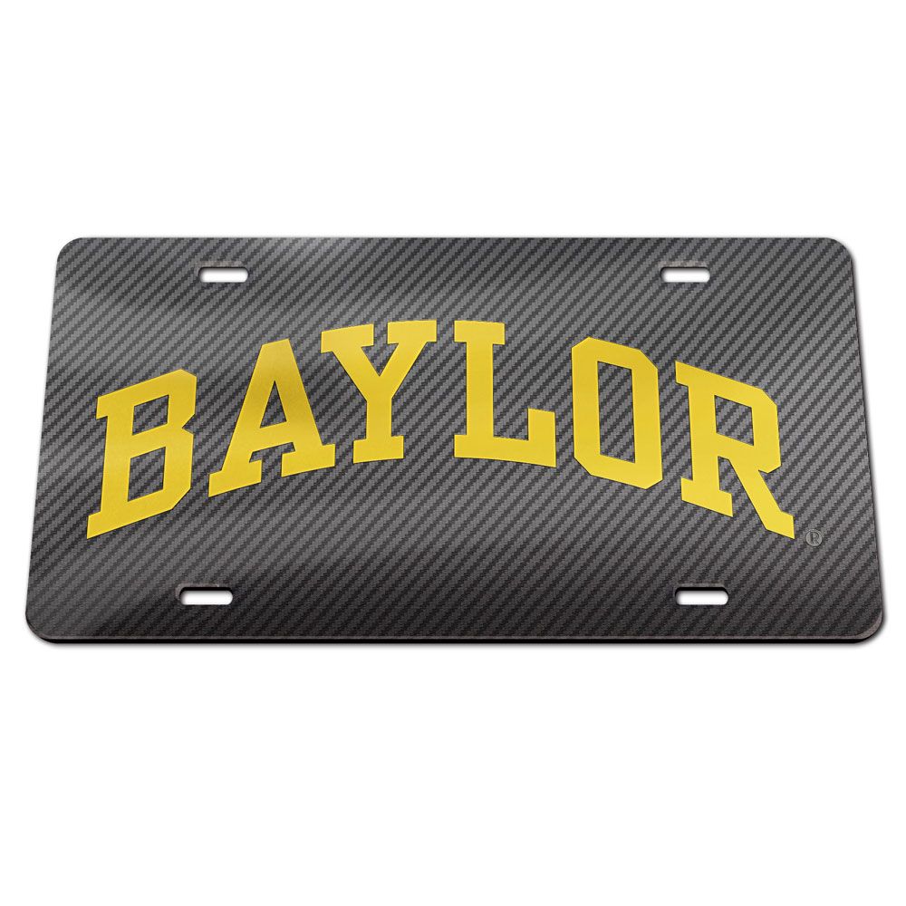 Baylor Bears Carbon Fiber Acrylic License Plate