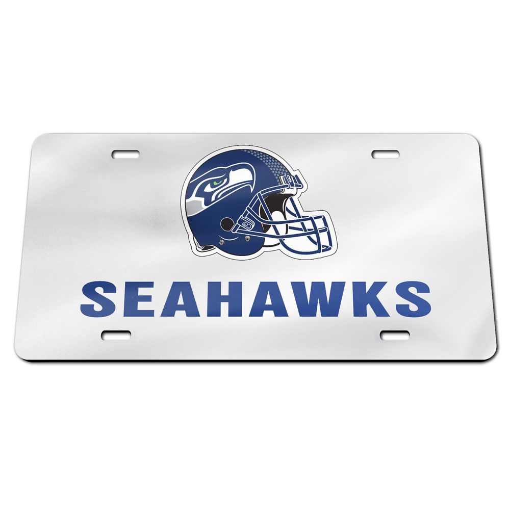 Seattle Seahawks Chrome Helmet Acrylic License Plate