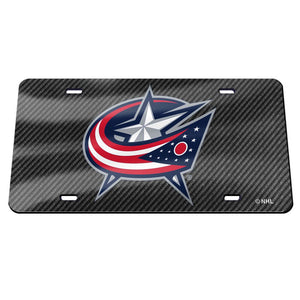 Columbus Blue Jackets Carbon Fiber Acrylic License Plate