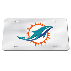 Miami Dolphins Chrome Acrylic License Plate