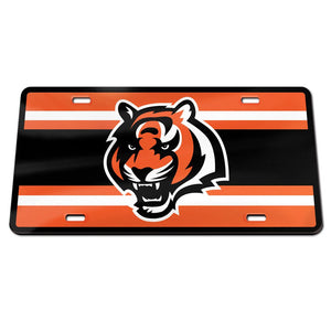 Cincinnati Bengals Stripes Chrome Acrylic License Plate