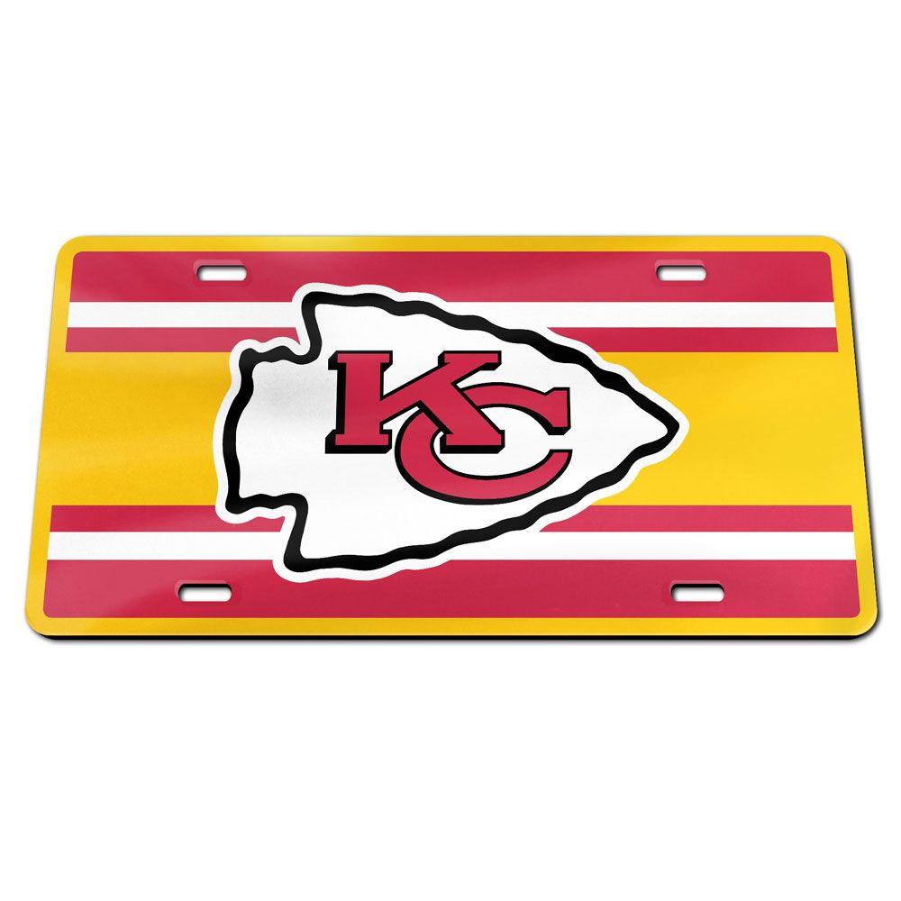 Kansas City Chiefs Stripes Acrylic License Plate – Sports Fanz