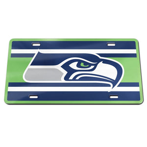 Seattle Seahawks Stripes Acrylic License Plate