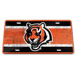 Cincinnati Bengals Vintage Chrome Acrylic License Plate