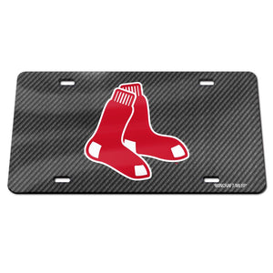 Boston Red Sox Carbon Fiber Acrylic License Plate