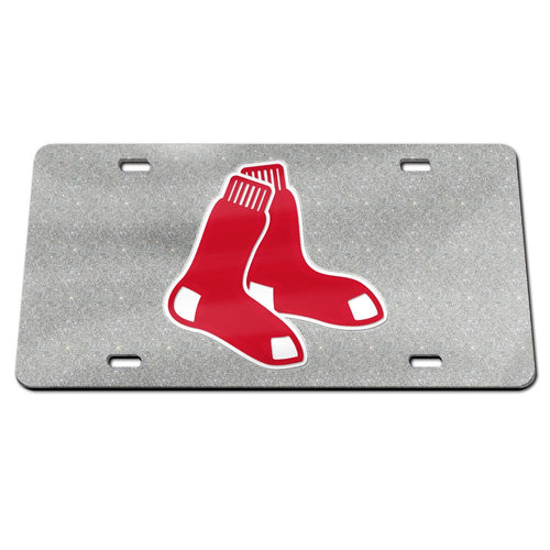 Boston Red Sox Bling Chrome Acrylic License Plate