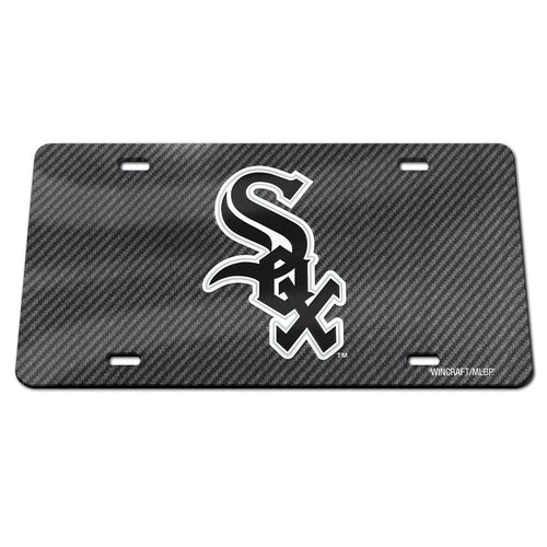 Chicago White Sox Carbon Fiber Acrylic License Plate