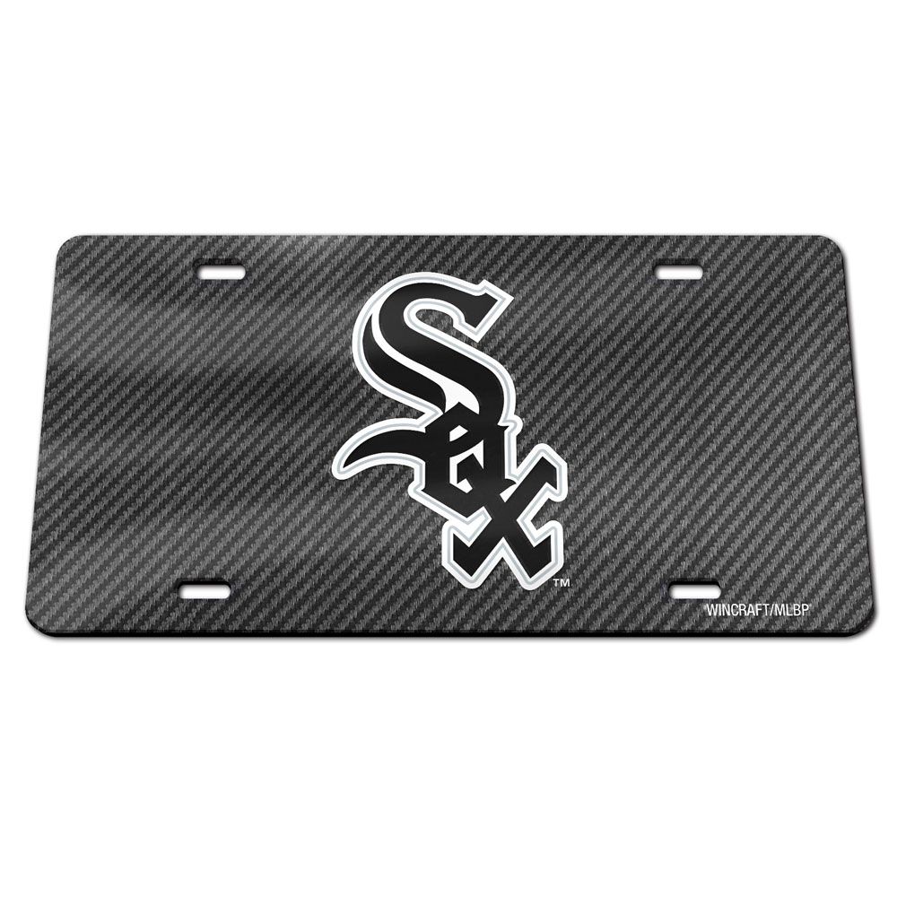 Chicago White Sox Carbon Fiber Acrylic License Plate