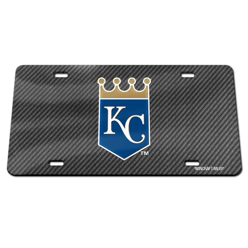Kansas City Royals Carbon Fiber Acrylic License Plate