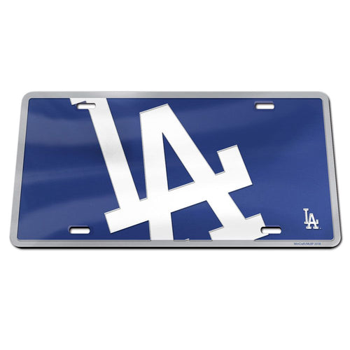 Los Angeles Dodgers Mega Logo Chrome Acrylic License Plate 