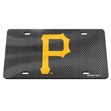 Pittsburgh Pirates Carbon Fiber Acrylic License Plate