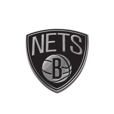 Brooklyn Nets Free Form Chrome Auto Emblem                                                                                                              
