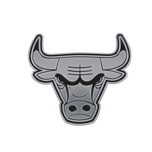 Chicago Bulls Free Form Chrome Auto Emblem                                                                                                              