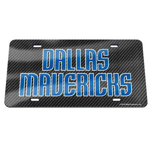 Dallas Mavericks Carbon Fiber Acrylic License Plate
