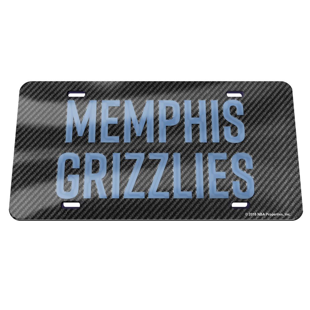 Memphis Grizzlies Carbon Fiber Acrylic License Plate