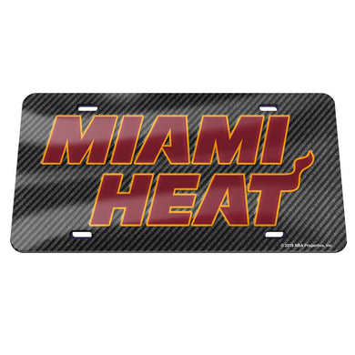 Miami Heat Carbon Fiber Acrylic License Plate