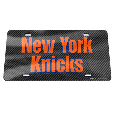 New York Knicks Carbon Fiber Acrylic License Plate