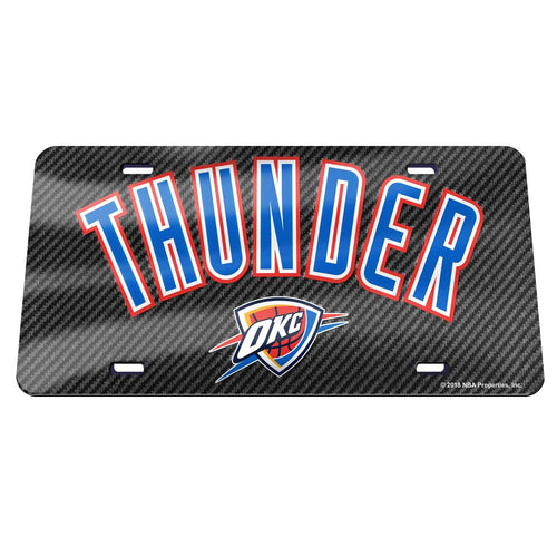 Oklahoma City Thunder Carbon Fiber Acrylic License Plate
