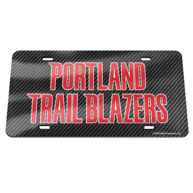 Portland Trail Blazers Carbon Fiber Acrylic License Plate