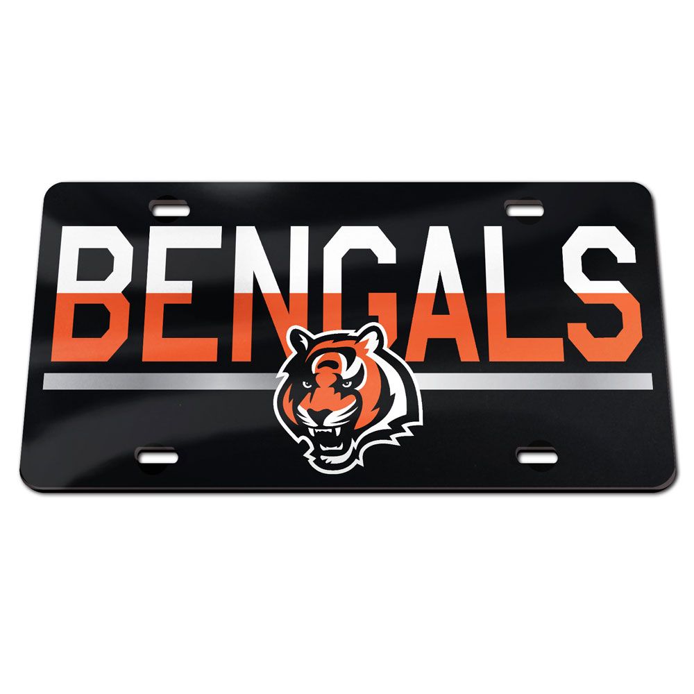 Cincinnati Bengals Woodmark Chrome Acrylic License Plate