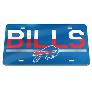 Buffalo Bills Blue Chrome Wordmark Acrylic License Plate