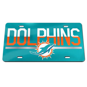 Miami Dolphins Wordmark Acrylic License Plate