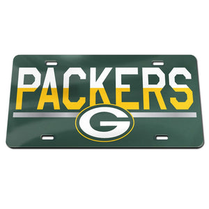 Green Bay Packers Wordmark Acrylic License Plate