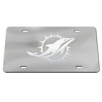 Miami Dolphins Frosted Chrome Acrylic License Plate