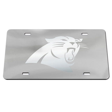 Carolina Panthers Frosted Chrome Acrylic License Plate