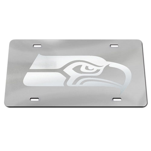 Seattle Seahawks Frosted Chrome Acrylic License Plate