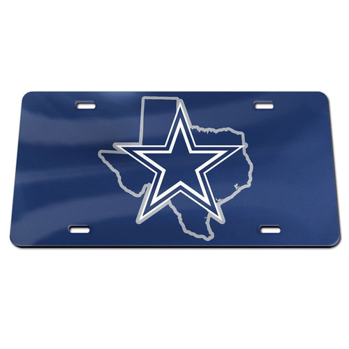 Dallas Cowboys State Blue Chrome Acrylic License Plate