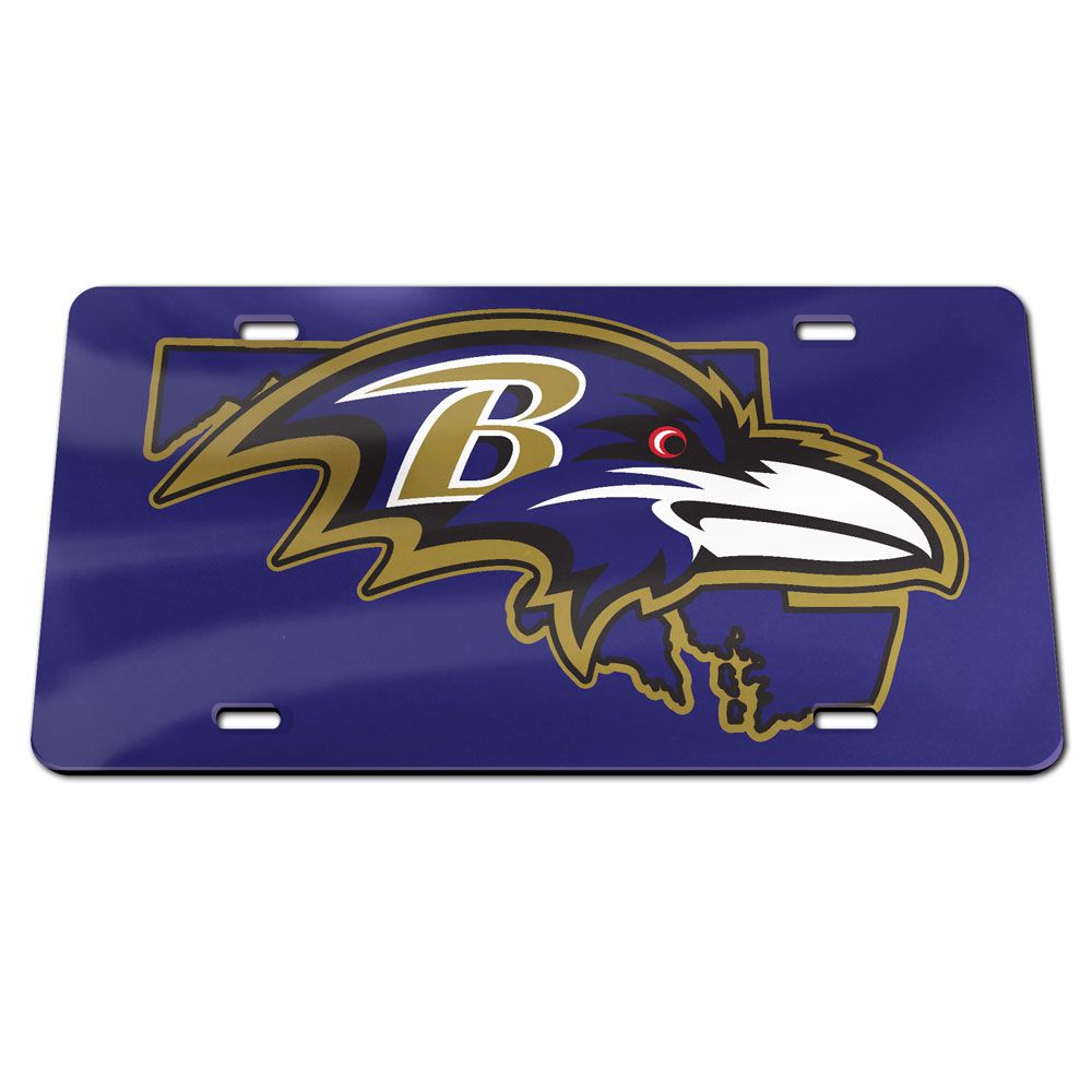 Baltimore Ravens State Chrome Acrylic License Plate