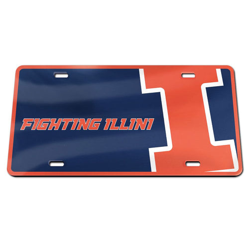 Illini Fighting Illini Mega Logo Acrylic License Plate