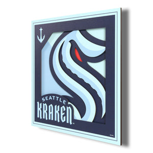 Seattle Kraken 3D Logo Series Wall Art - 12"x12"