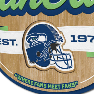Seattle Seahawks 3D Fan Cave Wood Sign