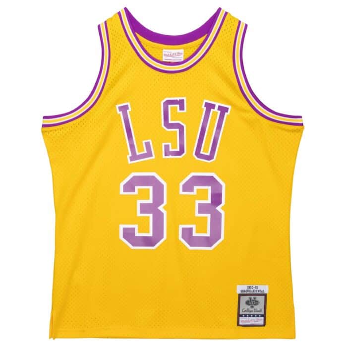 Mitchell & Ness LA Los Angeles Lakers Abdul-Jabbar 33 Yellow Replica  Swingman Jersey 2.0 Basketball Jersey Trikot