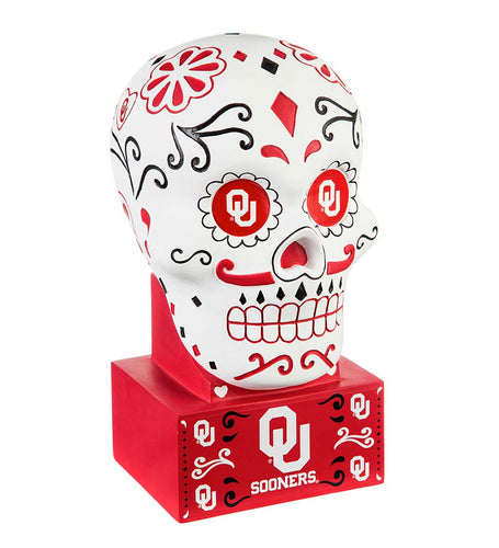 Oklahoma Sooners Sugar Skull Statue
