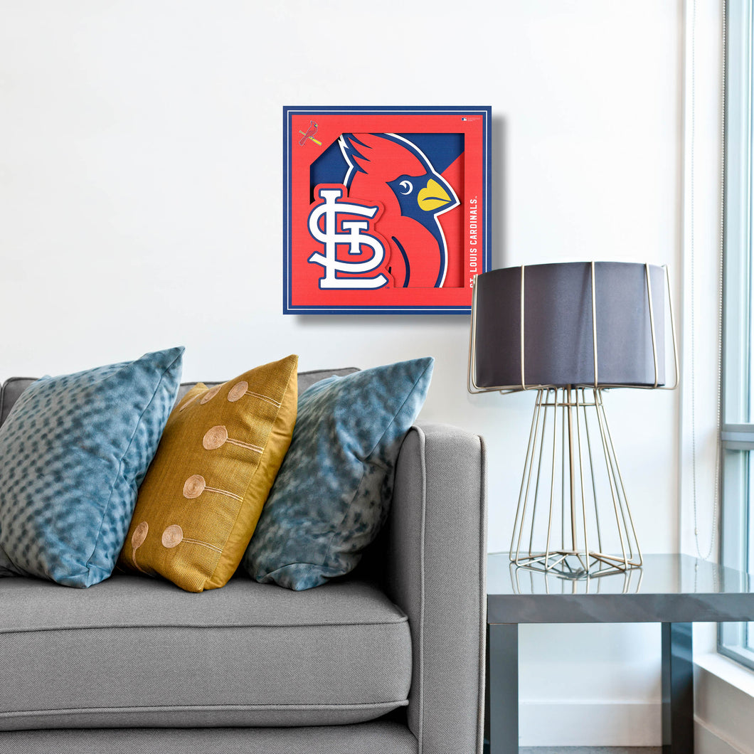 YouTheFan 2507200 12 x 12 in. MLB St. Louis Cardinals 3D Logo Series Wall Art