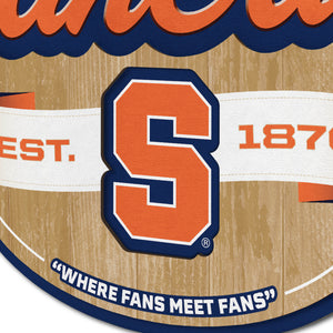 Syracuse Orange 3D Fan Cave Wood Sign