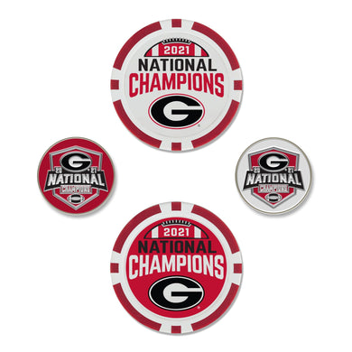 Georgia Bulldogs 2021 CFP National Champions Golf Ball Marker Set of Four