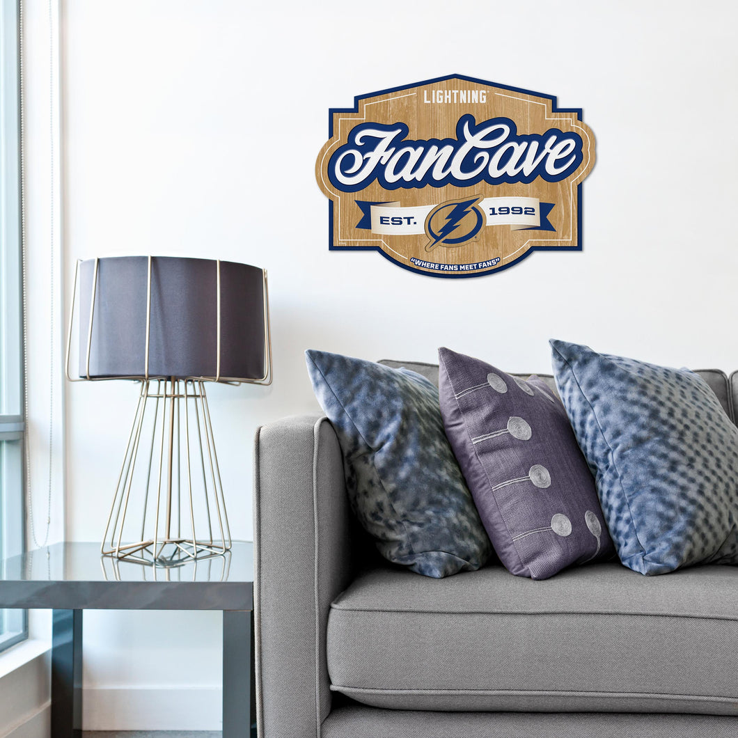 Tampa Bay Lightning 3D Fan Cave Wood Sign