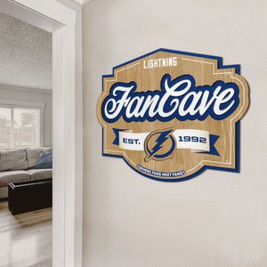 Tampa Bay Lightning 3D Fan Cave Wood Sign