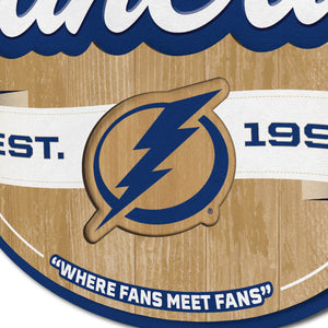 Tampa Bay Lightning 3D Fan Cave Wood Sign