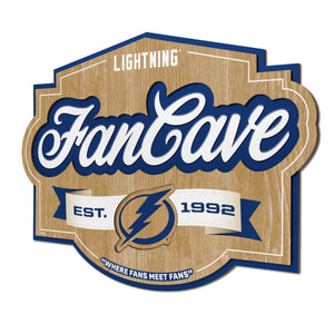 Tampa Bay Lightning 3D Fan Cave Wood Sign