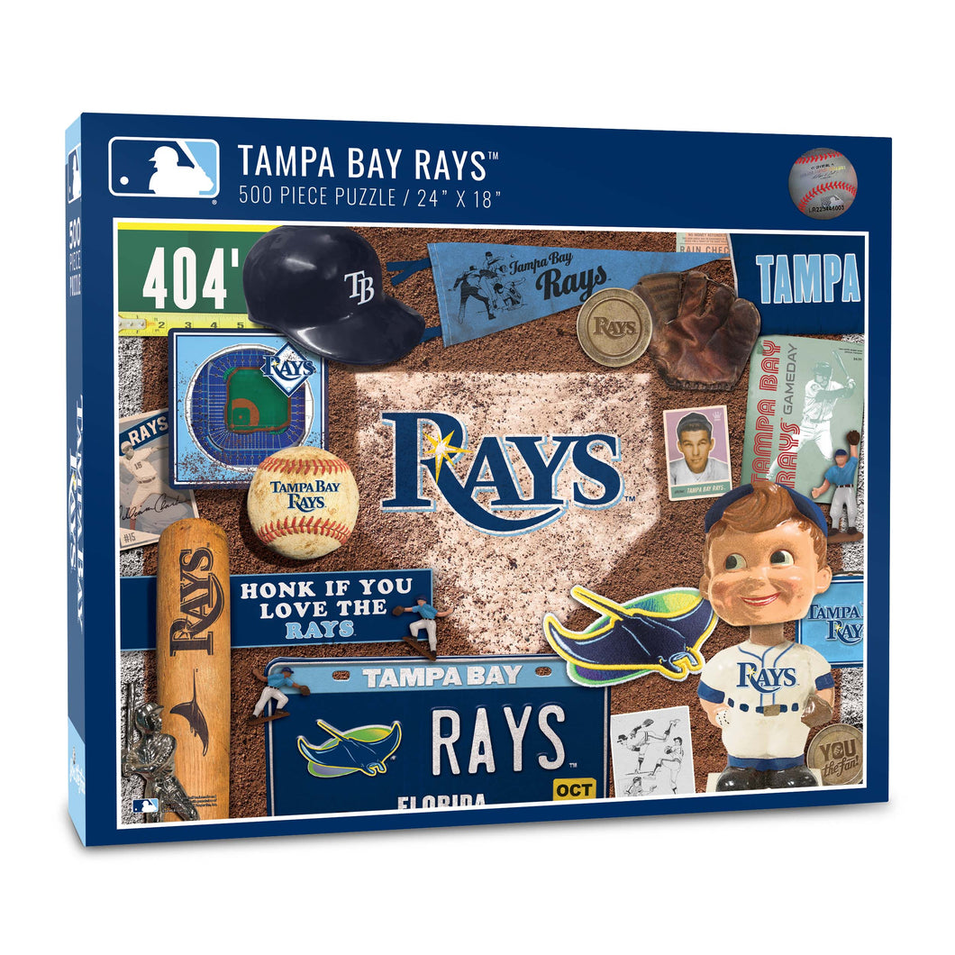 YouTheFan MLB Retro Series 500-Piece Puzzle Tampa Bay Rays 810030950691