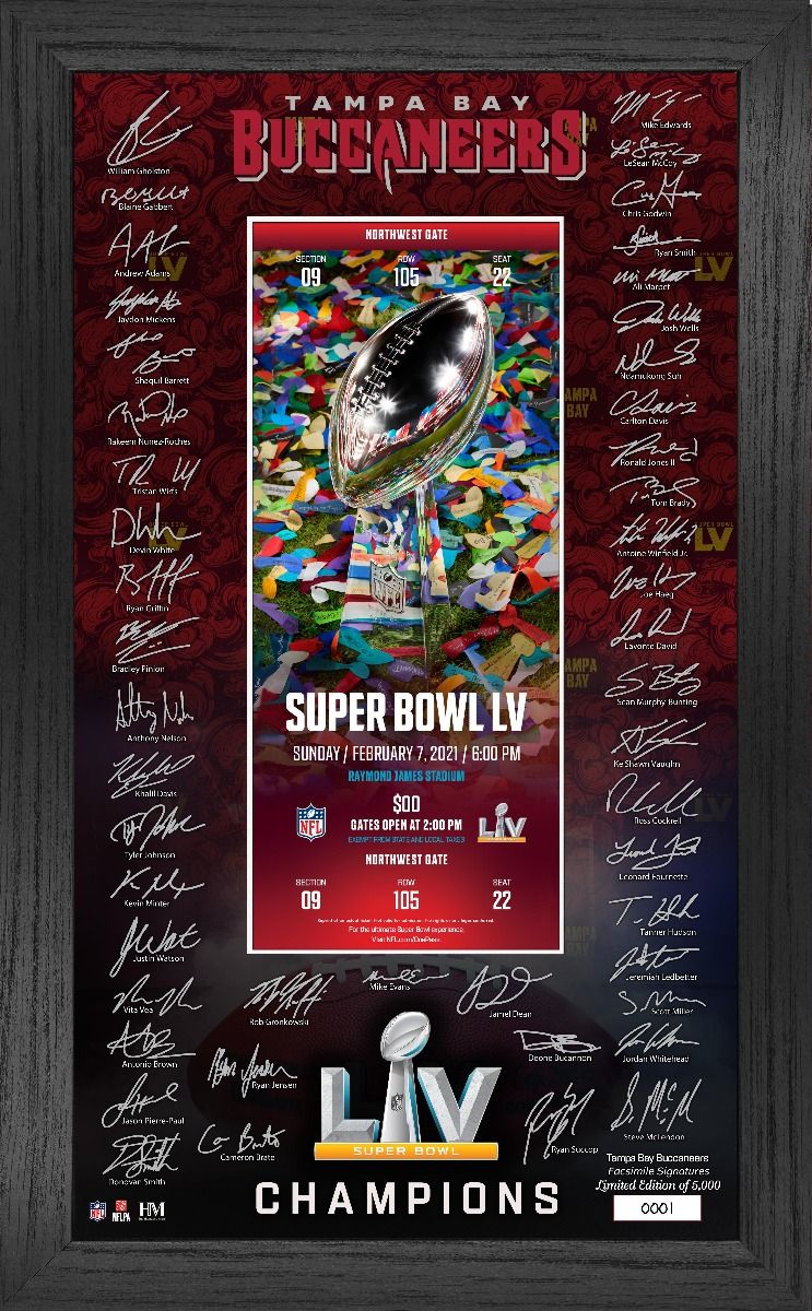 Tampa Bay Buccaneers Super Bowl 55 Champs Signature Ticket Sports Fanz