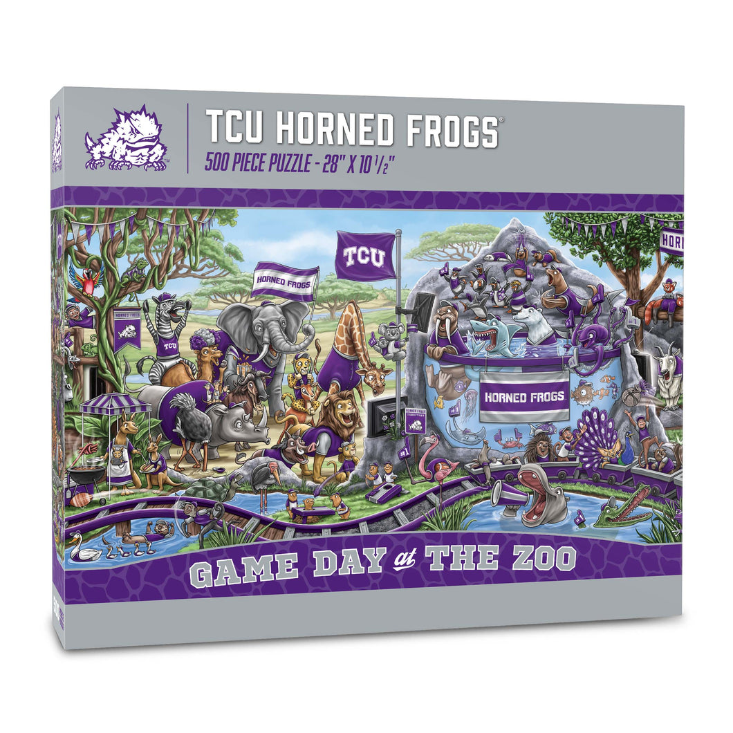 TCU Horned Frogs Game Day At The Zoo 500 Piece Puzzle