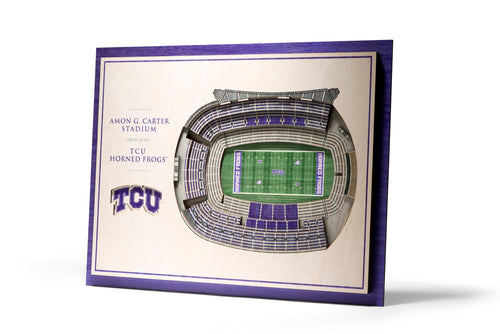 TCU Horned Frogs Football 5 Layer 3D Stadiumview Wall Art