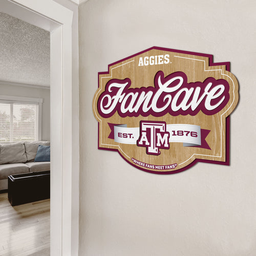 Texas A&M Aggies 3D Fan Cave Wood Sign